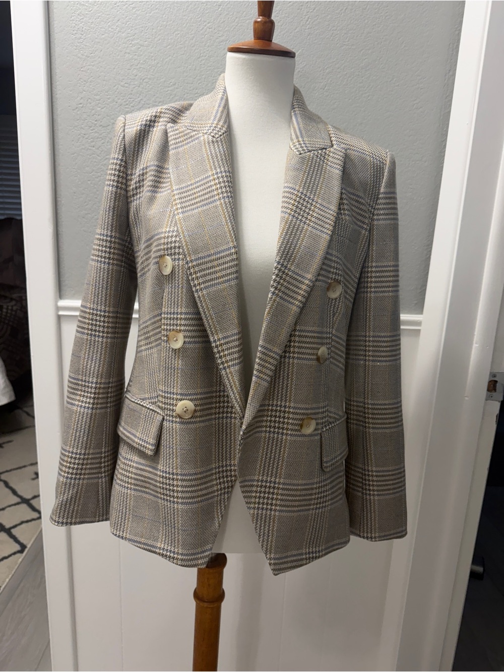 L’agence Kenzie Double-Breasted Plaid Blazer - Size 2